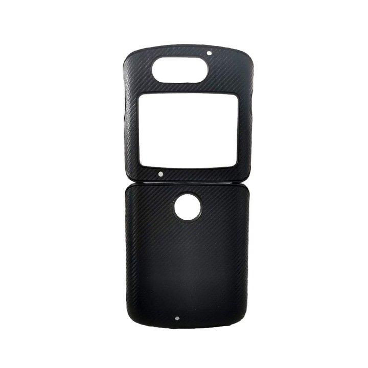Husa Pentru Telefon Carbon Look, Compatibila cu Motorola Razr 2020, Armored Shockproof G-Tech, Finisaj Mat, Negru
