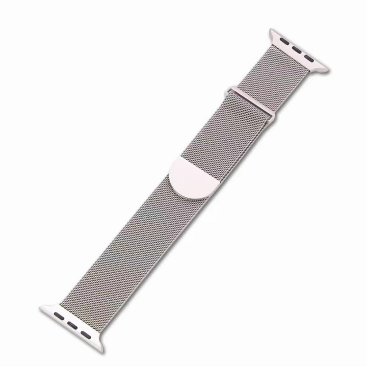 Curea Ceas Apple Watch 42/44/45/49 mm, Unisex, Stainless Steel Strap, Metal Design, Bratara Magnetica, Rose Gold