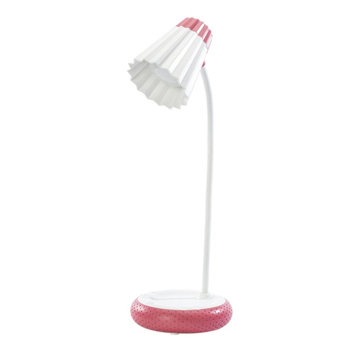 Настолна лампа LED Home H-612, 3W, 1200mAh батерия, Сензорно управление, 3 режима на светене, USB зареждане, 36 см, Червен