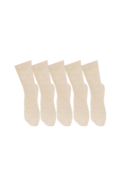 5 perechi de sosete calduroase din lana merino Warm, Alb, Alb