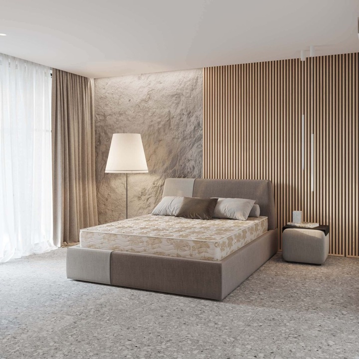 Saltea ortopedica DormeVu, Bonell Select, 190x100x20 cm, plasa arcuri otel carbon Bonell, protectie spuma si feltru, husa matlasata, fermitate medie