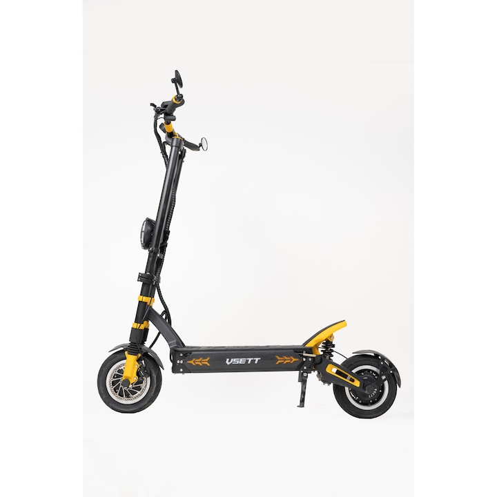 Vsett 11+ Super 72 Elektromos roller, fekete-sárga, 32Ah duplamotoros, smart, nfc, app, 68kg, max:85km/h, max 125km