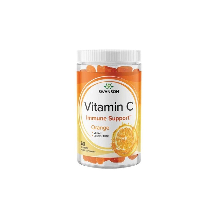 Vitamina C 250 mg 60 ursuleti gumati - portocaliu de portocale pentru intarirea imunitatii Swanson