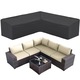 Husa mobiler gradina, Poliester, Pentru colt, Rezistenta la apa, 215x215x87cm, Negru