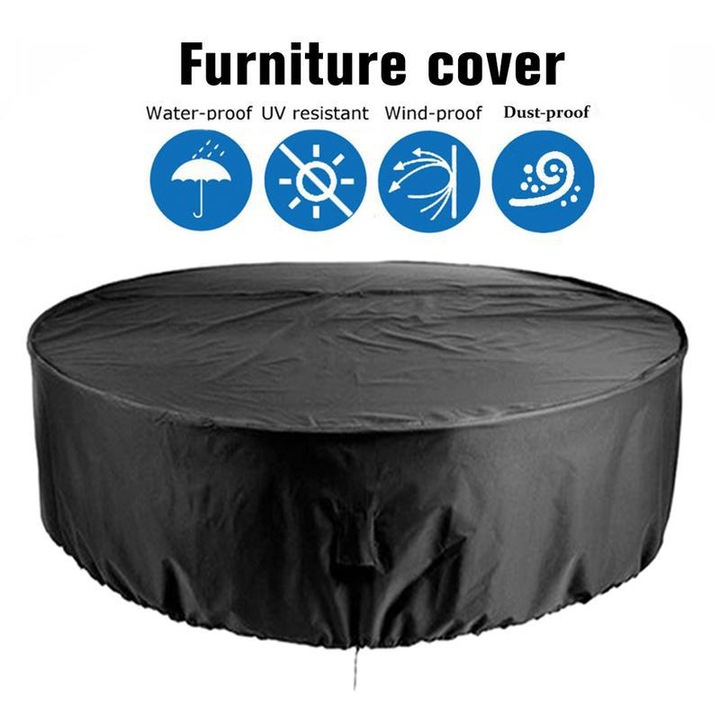 Husa mobilier gradina, Panza Oxford/PVC, Rezistenta la apa, 230x110cm, Negru