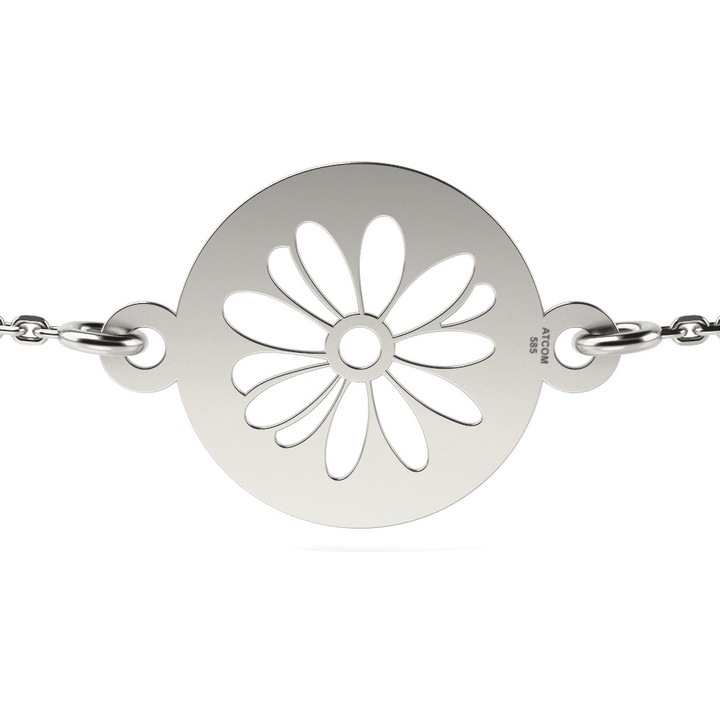 Bratara cu lantisor din aur alb model Margareta