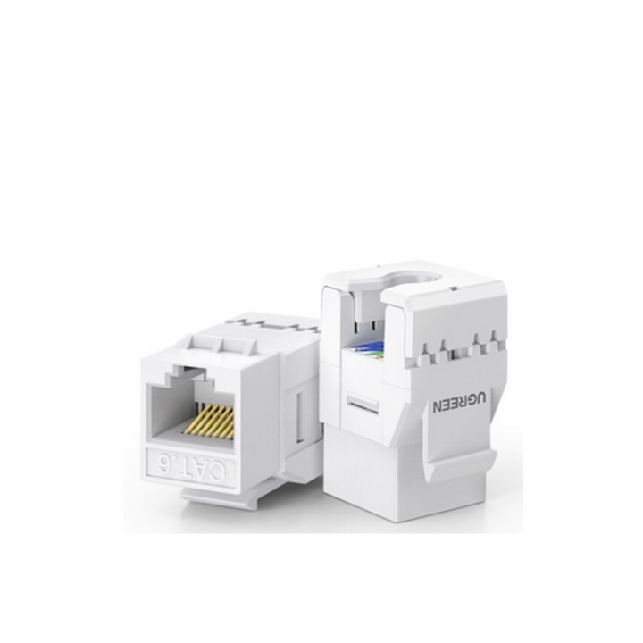 MUFA RJ-45 Ugreen, "NW186" UTP kábelhez, keystone típusú 180 fok, fehér "30844" -6957303838448