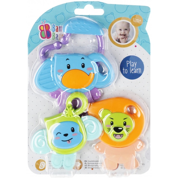 Интерактивна играчка за бебета Бам Бам 4в1 Многоцветна