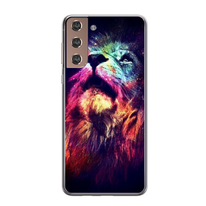 Személyre szabott HQ Print 360 fokos tok Samsung Galaxy S21 Plushoz, Celestial Lion modell, többszínű, S1D1M0002