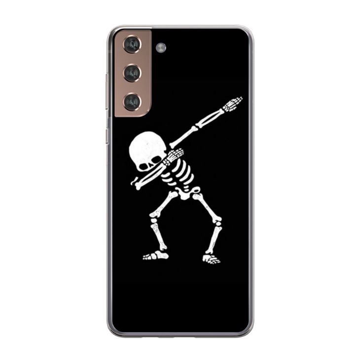 Egyedi HQ Print 360 fokos tok Samsung Galaxy S21 Plushoz, Dab Skeleton modell, többszínű, S1D1M0034