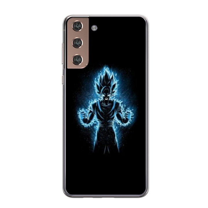Egyedi HQ Print 360 fokos tok Samsung Galaxy S21 Plushoz, Goku modell, többszínű, S1D1M0087
