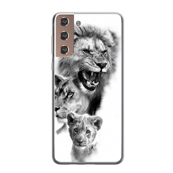 Személyre szabott HQ Print 360 fokos tok Samsung Galaxy S21 FE-hez, Lion model #3, többszínű, S1D1M0118