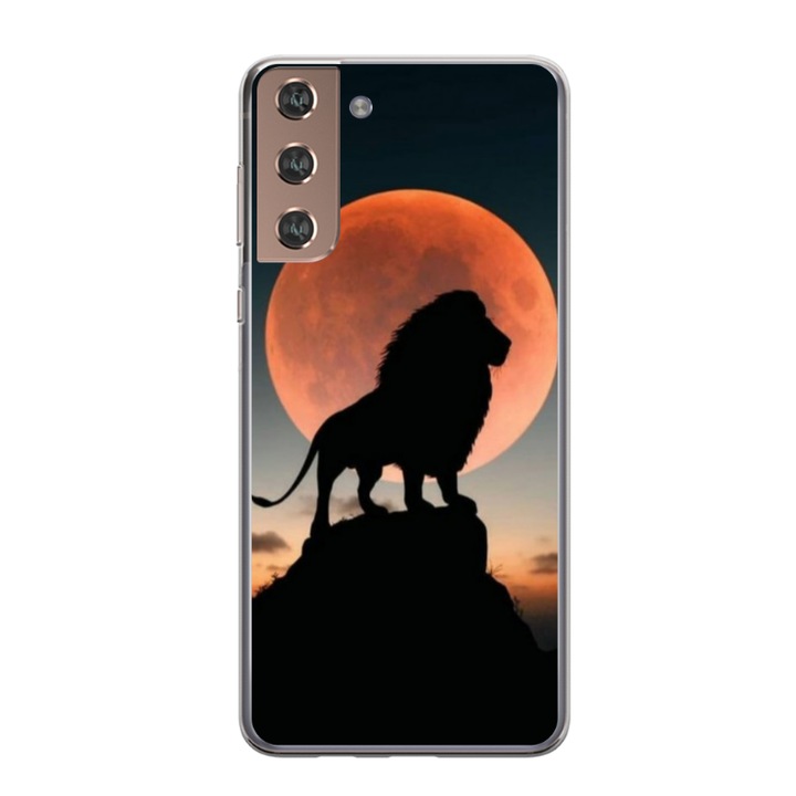 Husa personalizata HQ Print 360 de grade pentru Samsung Galaxy S22, model Lion #1, multicolor, S1D1M0110