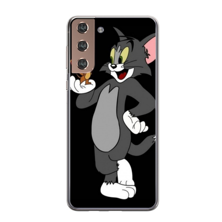 Husa personalizata HQ Print 360 de grade pentru Samsung Galaxy S21 FE, model Tom and Jerry #2, multicolor, S1D1M0204