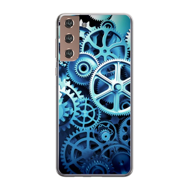 Husa personalizata HQ Print 360 de grade pentru Samsung Galaxy S22 Plus, model Clockwork, multicolor, S1D1M0250