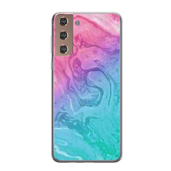 Husa personalizata Swim Case 360 de grade pentru Samsung Galaxy S21 Plus, model Colorful Mess, multicolor, S1D1M0374