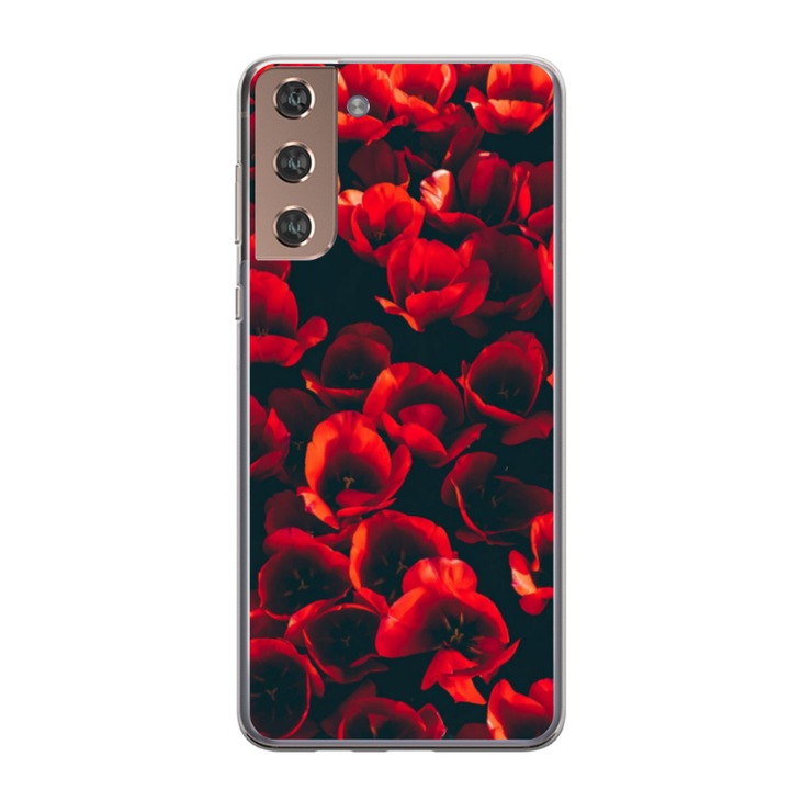 Személyre szabott HQ Print 360 fokos borító Samsung Galaxy S21 FE készülékhez, Flowers model #24, többszínű, S1D1M0386