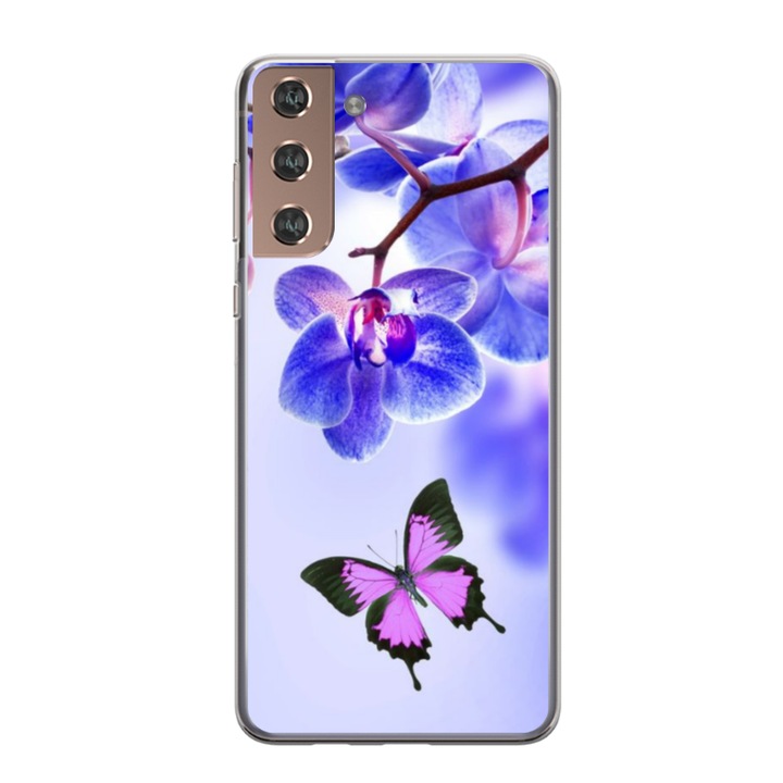 Személyre szabott HQ Print 360 fokos borító Samsung Galaxy S22, Butterfly 2. modell, többszínű, S1D1M0029 készülékhez