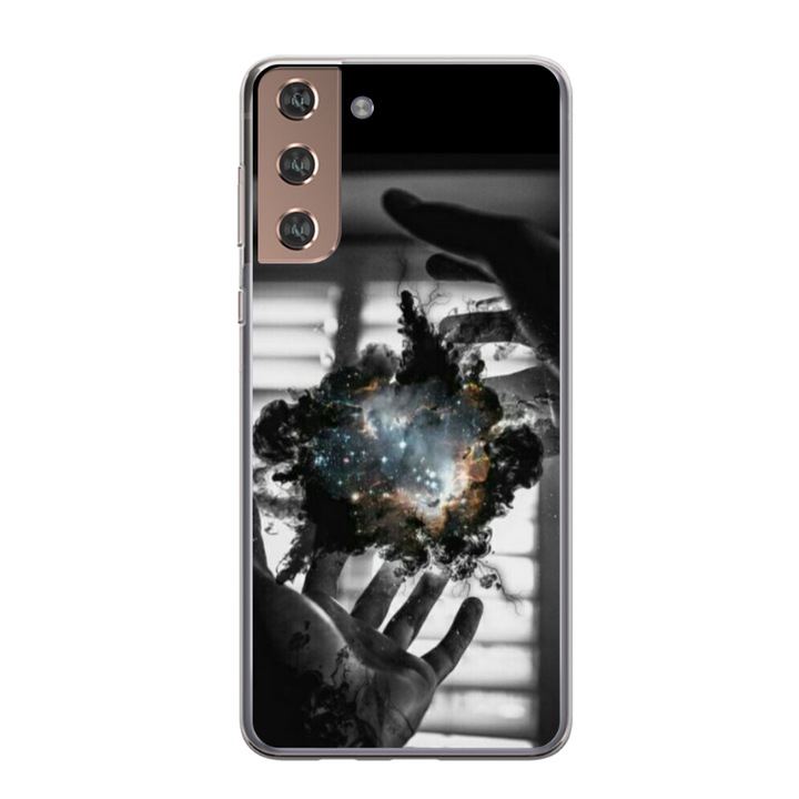 Husa personalizata Swim Case 360 de grade pentru Samsung Galaxy S21, model Dark Magic, multicolor, S1D1M0020