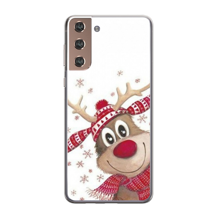 Személyre szabott HQ Print 360 fokos tok Samsung Galaxy S21 Plus készülékhez, Reindeer #3 modell, sokszínű, S1D1M0053