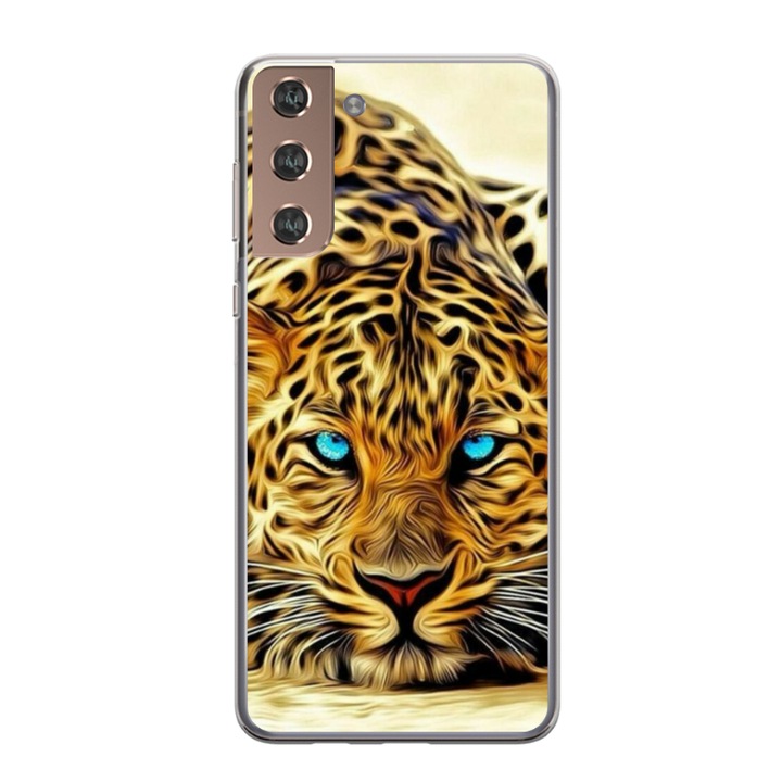 Husa personalizata HQ Print 360 de grade pentru Samsung Galaxy S22, model Cheetah, multicolor, S1D1M0382