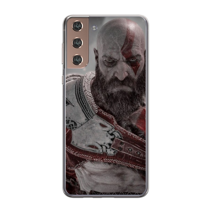 Egyedi HQ Print 360 fokos tok Samsung Galaxy S21 Plus készülékhez, God of War #2 modell, sokszínű, S1D1M0081