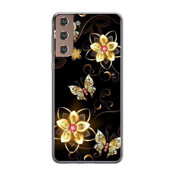 Személyre szabott HQ Print 360 fokos tok Samsung Galaxy S22-hez, Butterfly 5-ös modell, többszínű, S1D1M0042