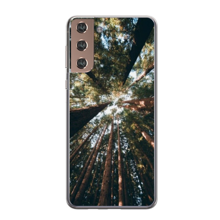 Husa personalizata Swim Case 360 de grade pentru Samsung Galaxy S21, model Tree perspective, multicolor, S1D1M0079