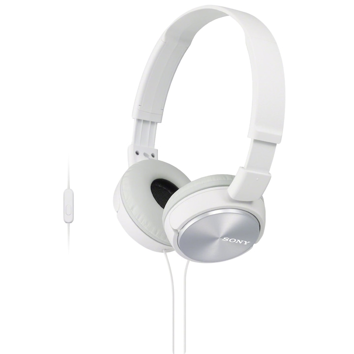 Sony MDRZX310APW fejhallgató, DJ típusú, telefon vezérlés, Fehér
