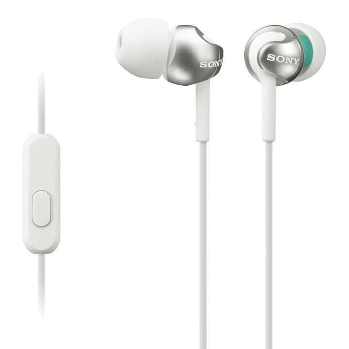 Аудио слушалки Sony MDREX110APW, In-Ear, Телефонен контрол, Бели/White