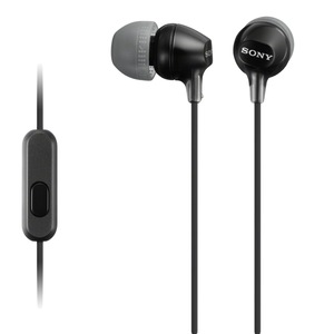 Casti In-Ear Sony MDR-EX15APB, Cu fir, Microfon, Negru