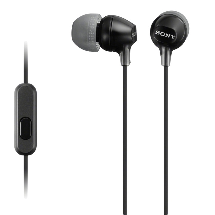 Аудио слушалки Sony MDREX15APB, In-Ear, Телефонен контрол, Черни/Black