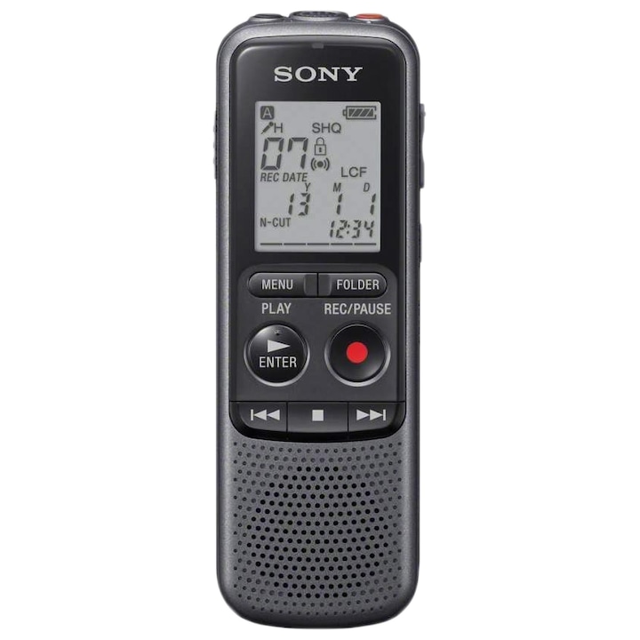 Sony ICD-PX240 diktafon, 4GB, Beépített hangszórók, Fekete