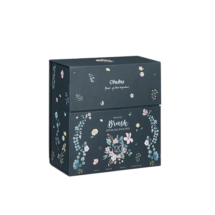 Комплект от 120 маркера от серията Ohuhu Maui, на водна основа, двоен тип, четка Fineliner, нетоксичен, без киселина, многоцветен