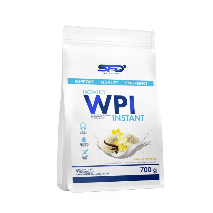 Proteine din zer, SFD WPI Isowhey Instant, 700g, aroma VANILIE, pudra proteica, izolat de proteine, fara zahar, alimentare proteine