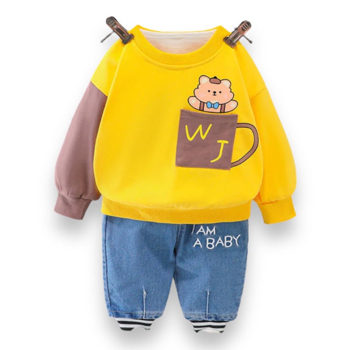 Комплект за момичета и момчета ANDRE, Жълт