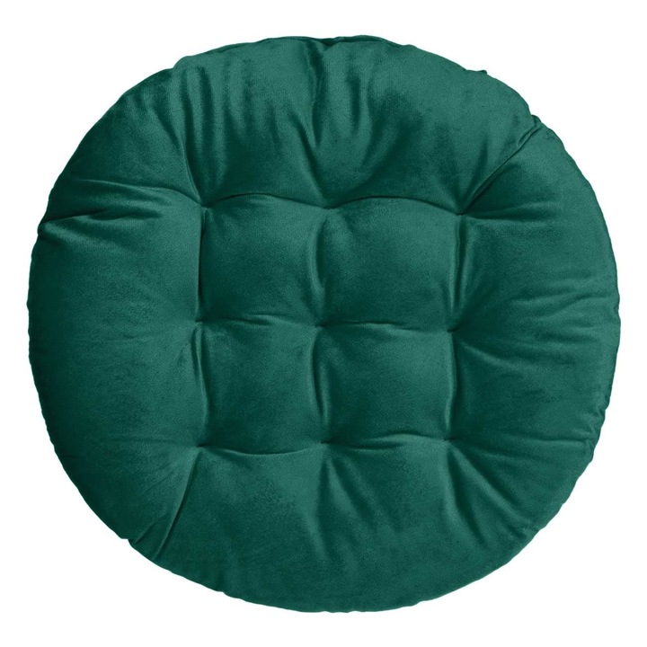Shopiens® karácsonyi dekoratív székpárna, Green Velvet Round, 40 cm