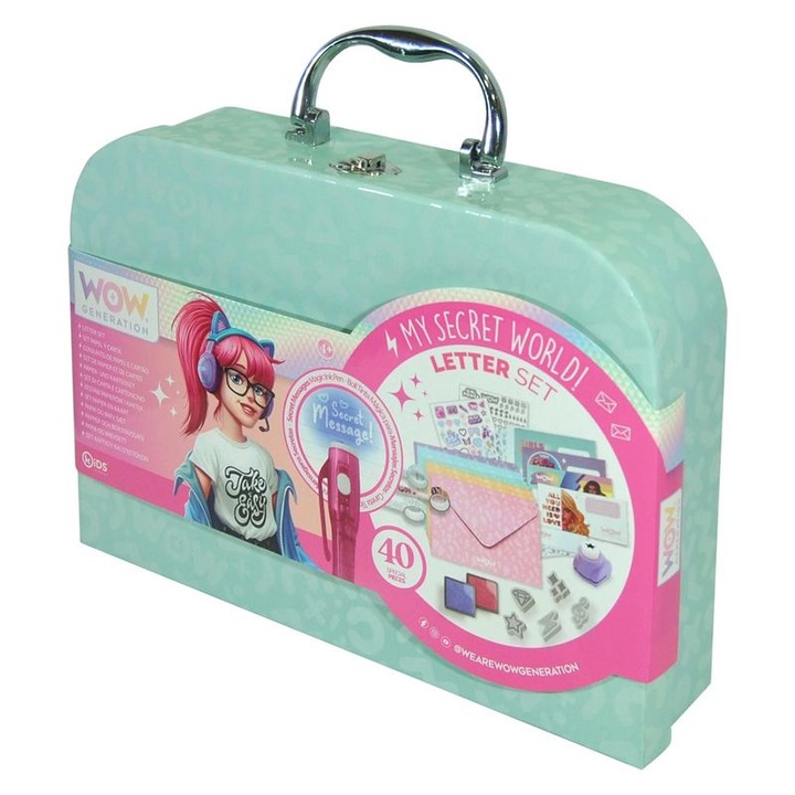 Set scris scrisori WOW Generation, 40 buc, 30 x 21 x 10cm, Multicolor