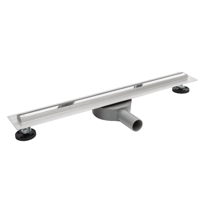Rigola de dus, Balneo, Slim & Low Proline, 60 cm oglinda cromata otel inoxidabil otel periat panou ingust 14 mm, intreg set de asamblare, sifon rotativ la 360°, instalare scazuta 57 mm, eficienta sifon 49 L/min, design modern, usor de curatat
