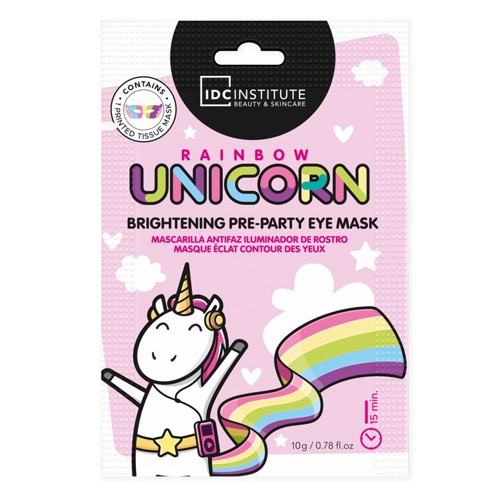 Masca pentru ochi Rainbow Unicorn Pre-Party, IDC Institute, 90018, 10 g
