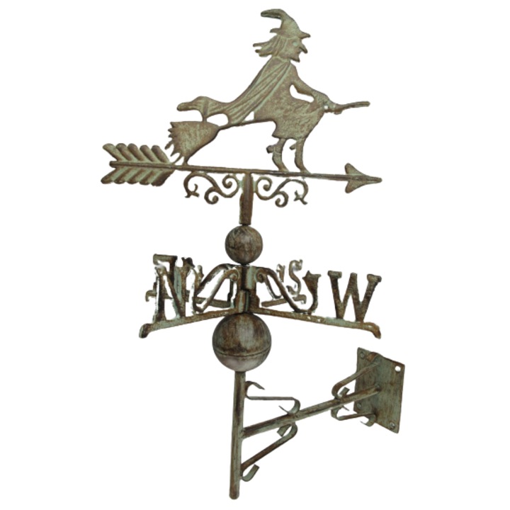 Girueta de perete, fonta colorata, model cu vrajitoare, H 65 x 45 cm