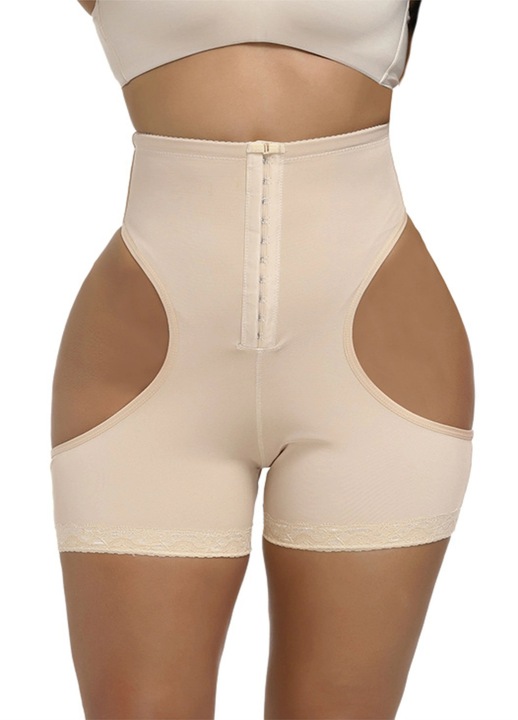 Chiloti modelatori Lily, Linovit®, cu burtiera tip corset, usor efect de lifting al feselor, Bej