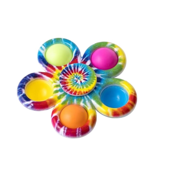 Jucarie interactiva pentru relaxare, fidget spinner din plastic, tip Pop-It, multicolor