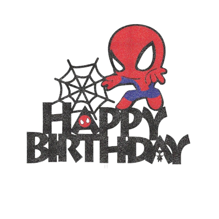 Tortadísz Spider Man G-Lovely'S-el, papír, piros/fekete, 14,4 x 16,7 cm