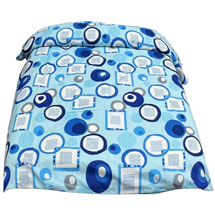 Husa pilota, culoare albastru, Geometric by Liz Line, 140/210cm, din bumbac 100% - HP140225