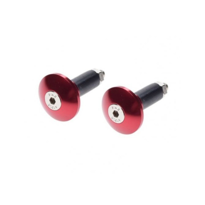 Set 2 capete ghidon plate, culoare rosu
