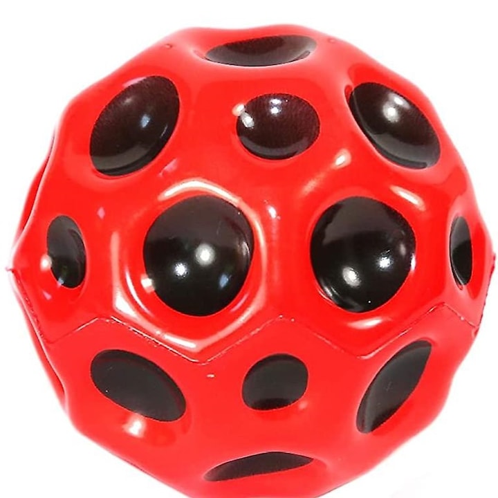Ugró labda, Space Moon Ball, 7 cm, piros