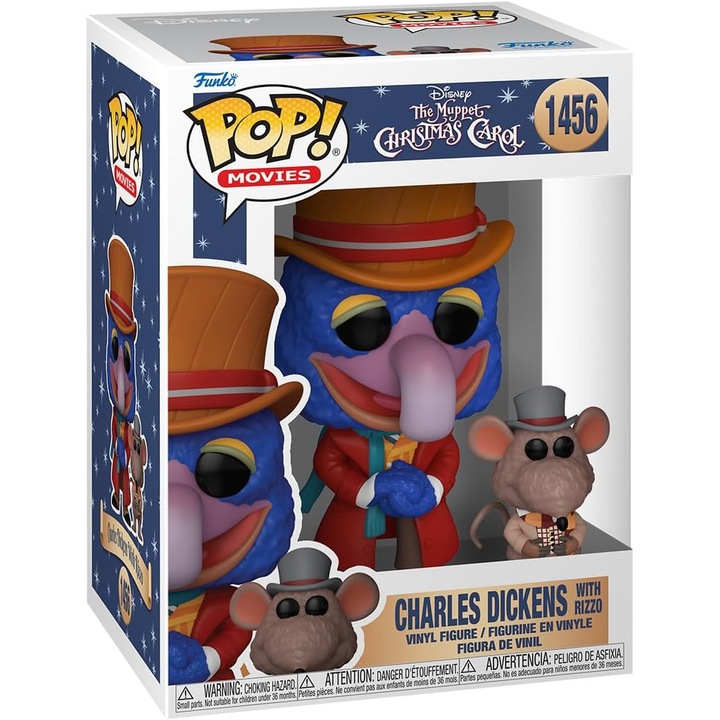 Figura - Pop! Filmek – A Muppet karácsonyi ének: Charles Dickens Rizzóval, többszínű, 16,5 cm