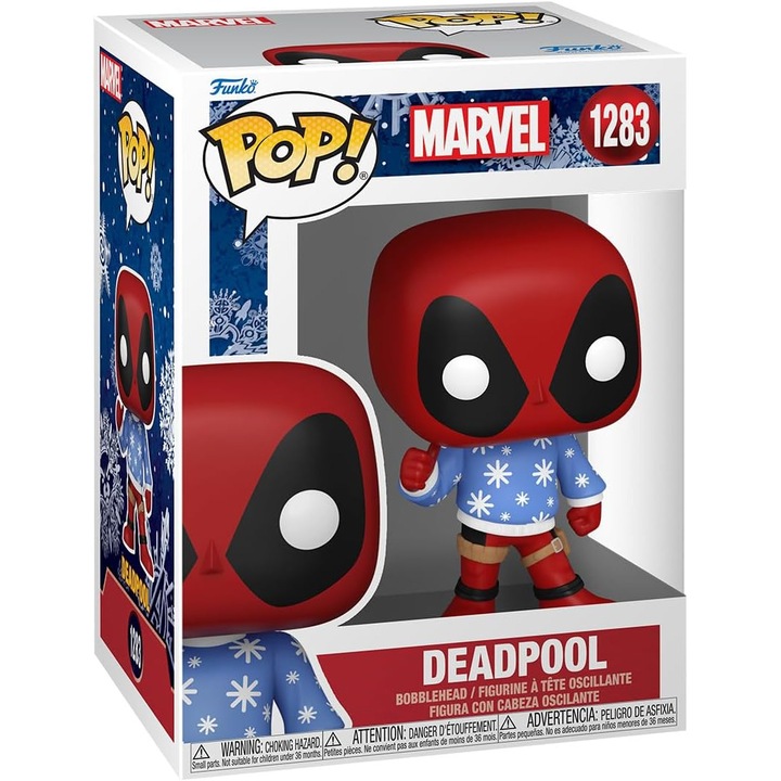 Figura - Pop! Marvel Holiday: Deadpool, piros, 16 cm