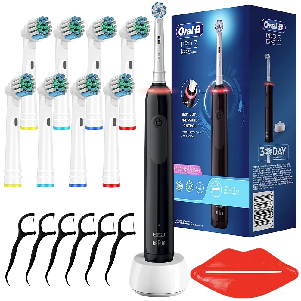Електрическа четка за зъби Oral-B Sensitive Clean, 8 резервни ...